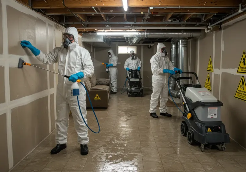 Basement Moisture Removal and Structural Drying process in Signal Mountain, TN